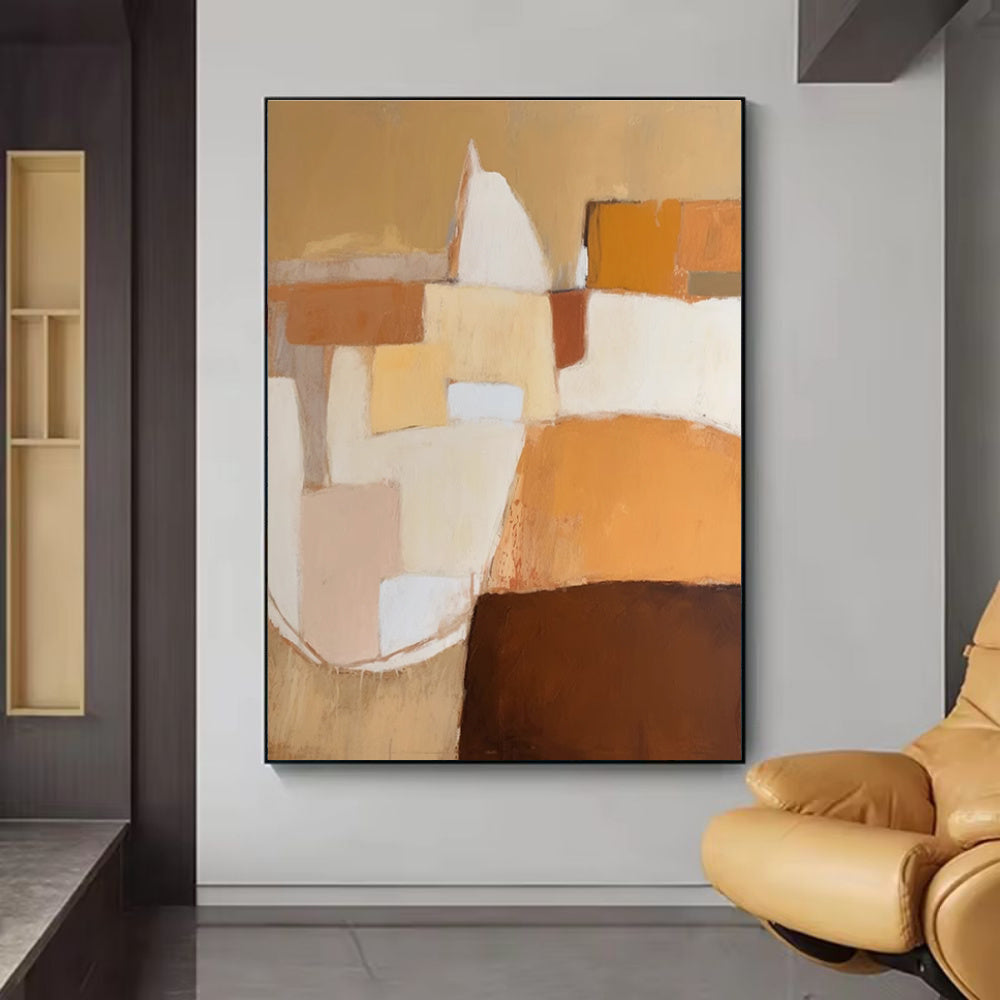 HKM-571603 Abstract Handmade Oil Painting Canvas Art for Living Room and Home Décor - Unframed and Rolled