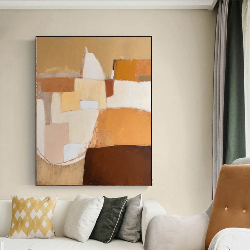 HKM-571603 Abstract Handmade Oil Painting Canvas Art for Living Room and Home Décor - Unframed and Rolled