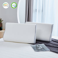 HKM-571795 Slow Rebound Tencel Memory Foam Pillow - Elegant White, Rectangle Shape, Adjustable Height