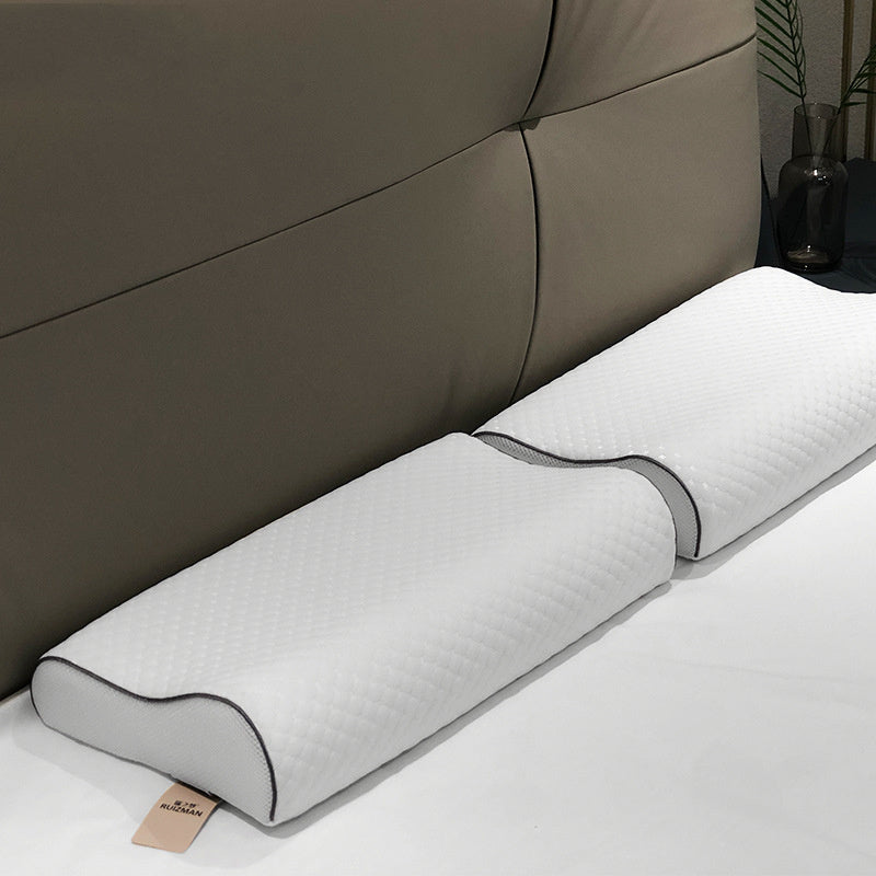 HKM-571795 Slow Rebound Tencel Memory Foam Pillow - Elegant White, Rectangle Shape, Adjustable Height