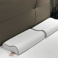 HKM-571795 Slow Rebound Tencel Memory Foam Pillow - Elegant White, Rectangle Shape, Adjustable Height