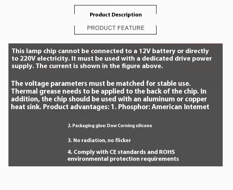 HKM-571859 High-Power 3W COB Surface Light Source with 120° Beam Angle and 120LM/W Luminous Efficiency