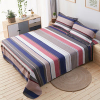 HKM-571987 Three-Piece Floral Cotton Summer Bedding Set with Bed Sheet and Pillowcases