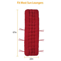 HKM-572051 Chaise Lounger Cushion for Recliners and Rocking Chairs - Soft Polyester with Secure Straps, Ideal for Indoor and Outdoor Use