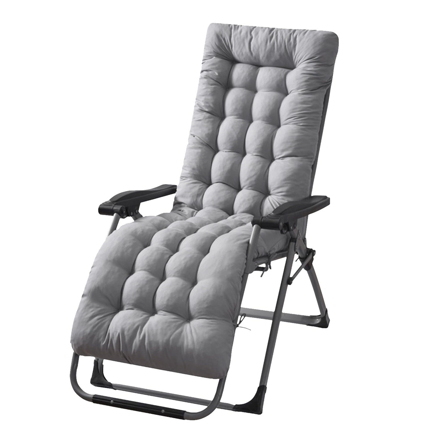 HKM-572051 Chaise Lounger Cushion for Recliners and Rocking Chairs - Soft Polyester with Secure Straps, Ideal for Indoor and Outdoor Use