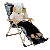 HKM-572051 Chaise Lounger Cushion for Recliners and Rocking Chairs - Soft Polyester with Secure Straps, Ideal for Indoor and Outdoor Use