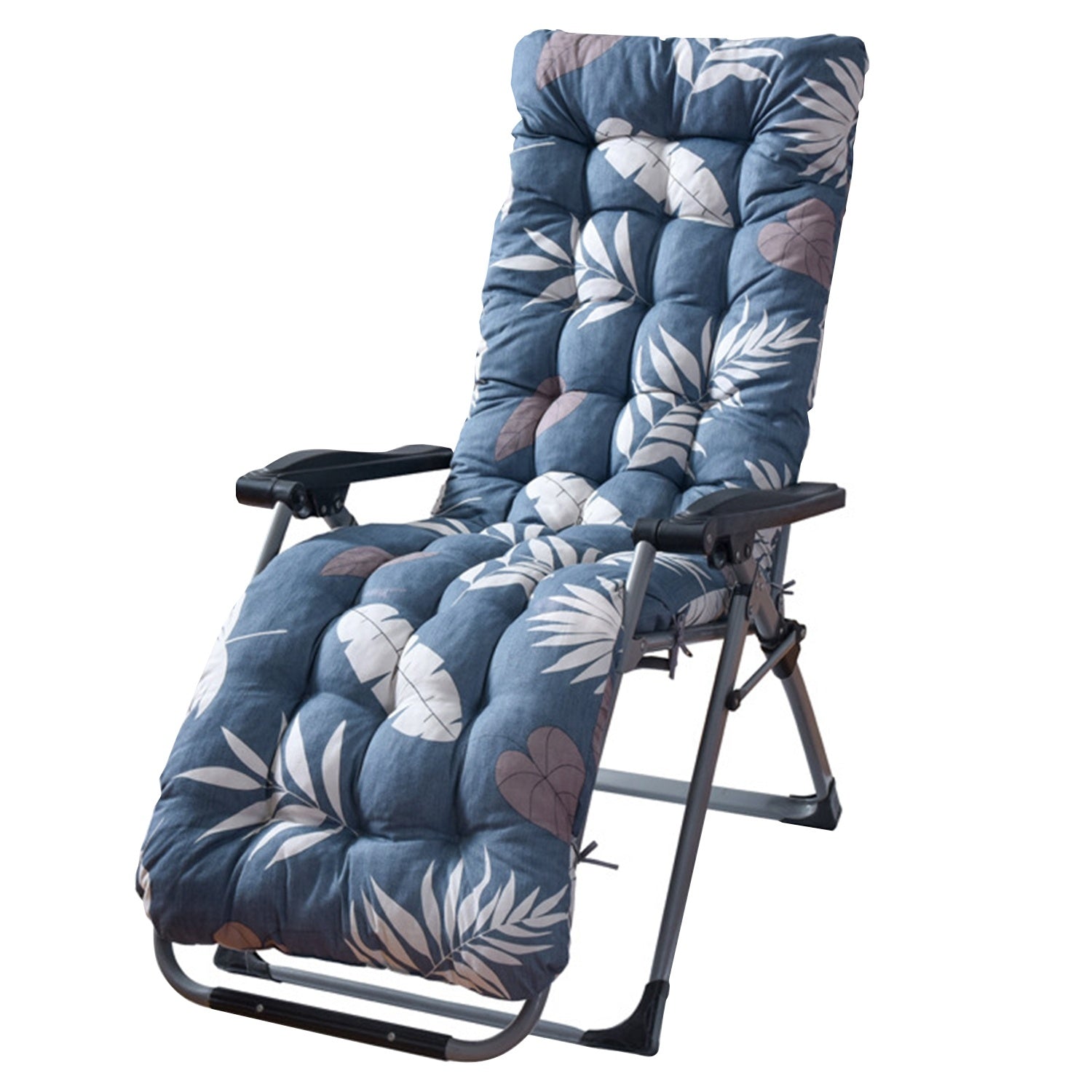 HKM-572051 Chaise Lounger Cushion for Recliners and Rocking Chairs - Soft Polyester with Secure Straps, Ideal for Indoor and Outdoor Use