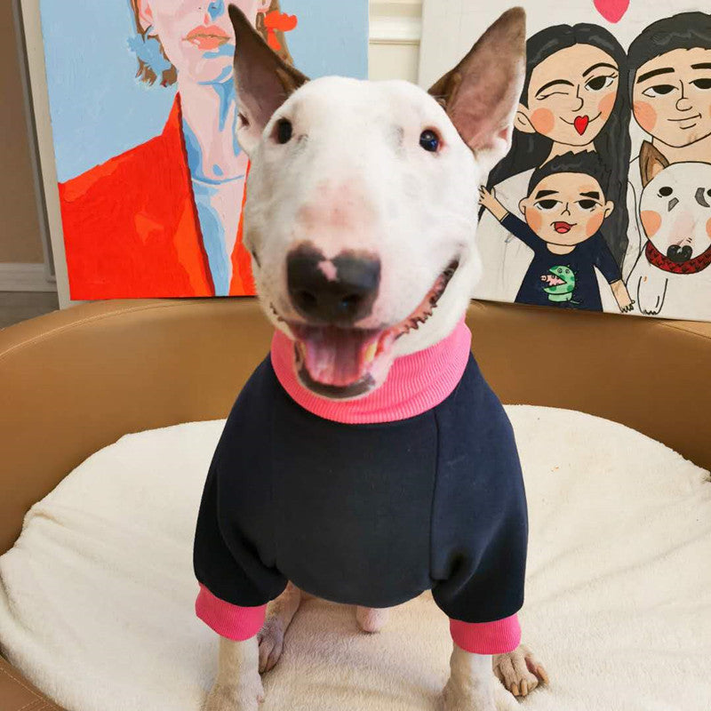 HKM-572243 Fluorescent Contrast Fleece Sweater for Dogs - Warm and Cozy Pet Apparel