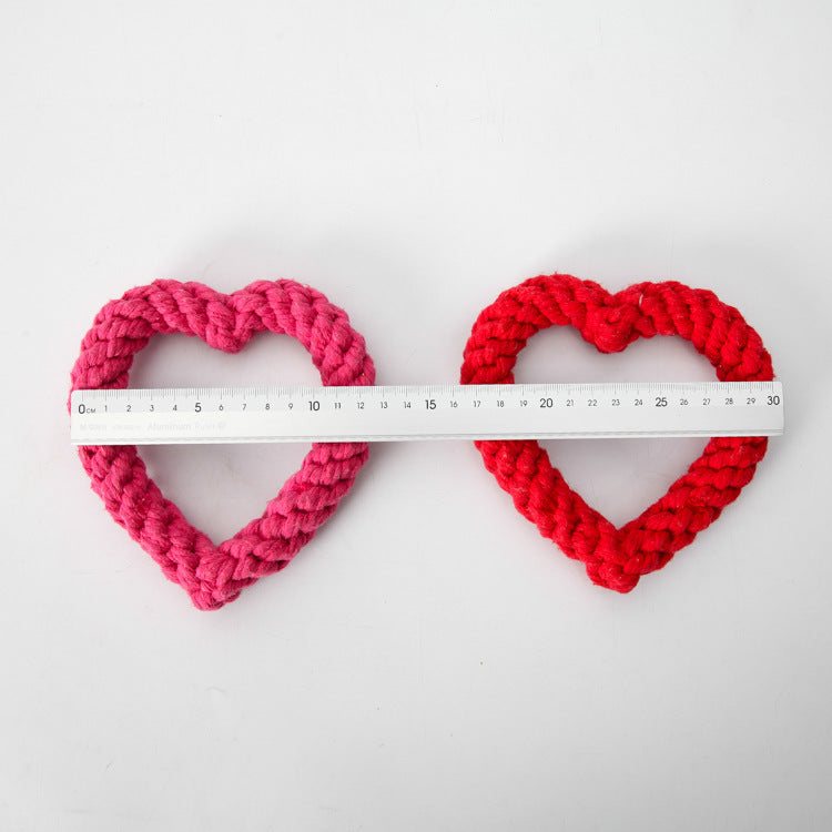 HKM-572307 Cotton Rope Love Toy for Pets - Pink, Red, Rose Red, 11CM
