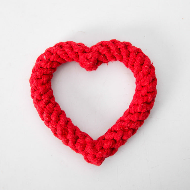 HKM-572307 Cotton Rope Love Toy for Pets - Pink, Red, Rose Red, 11CM