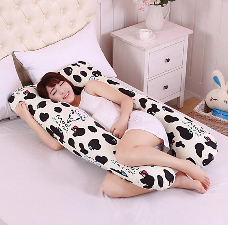 HKM-572435 Pregnancy and Maternity Body Pillow with Removable Cotton Cover, Rectangular Design, 80-140 cm, Soft 7D Cotton Filling