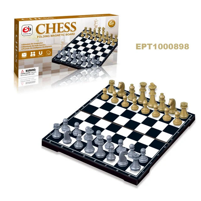 HKM-572627 Travel Magnetic Chess Board Set for Kids - Compact and Portable Chess Game