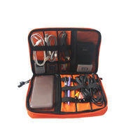 HKM-572691 Compact Multi-Purpose Data Cable Storage Bag with Durable Nylon Exterior and Double Zipper Design
