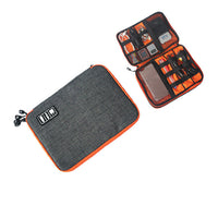 HKM-572691 Compact Multi-Purpose Data Cable Storage Bag with Durable Nylon Exterior and Double Zipper Design