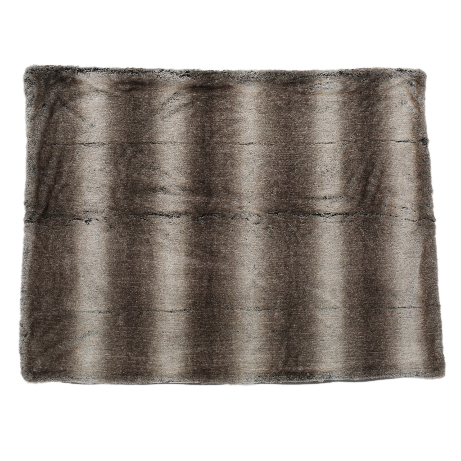 HKM-572819 Cozy Faux Fur Throw Blanket - 50" x 60", Brown, Soft and Warm
