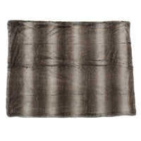 HKM-572819 Cozy Faux Fur Throw Blanket - 50" x 60", Brown, Soft and Warm