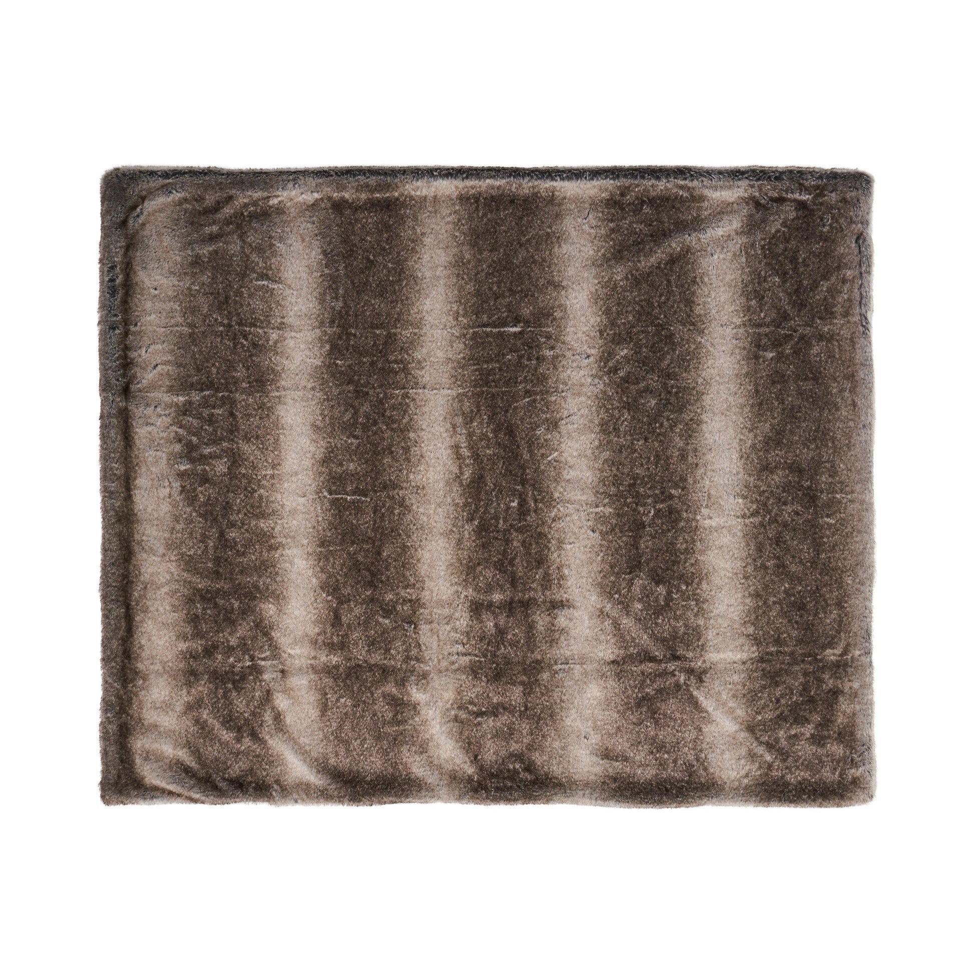HKM-572819 Cozy Faux Fur Throw Blanket - 50" x 60", Brown, Soft and Warm