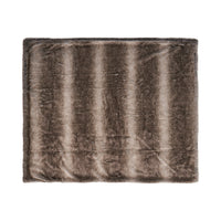 HKM-572819 Cozy Faux Fur Throw Blanket - 50" x 60", Brown, Soft and Warm