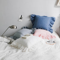 HKM-572883 Ruffled Pure Cotton Pillowcase in Various Colors – 45x45cm