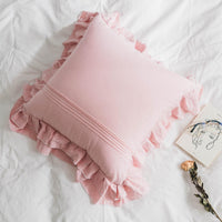 HKM-572883 Ruffled Pure Cotton Pillowcase in Various Colors – 45x45cm