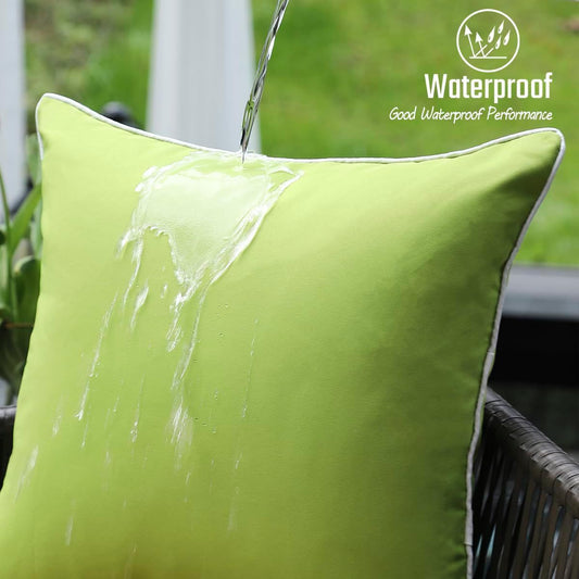 HKM-572947 Outdoor Waterproof Decorative Pillow Cover for Patio and Tent - Square Cushion Case