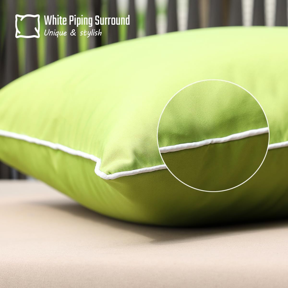 HKM-572947 Outdoor Waterproof Decorative Pillow Cover for Patio and Tent - Square Cushion Case