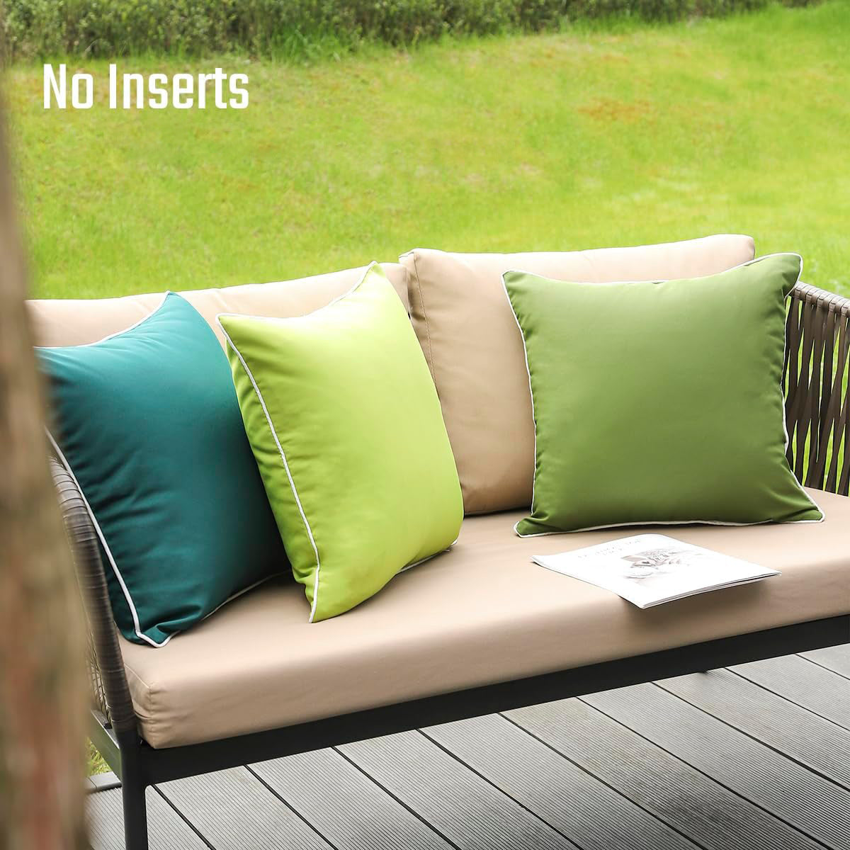 HKM-572947 Outdoor Waterproof Decorative Pillow Cover for Patio and Tent - Square Cushion Case