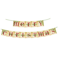 HKM-572947 Retro Christmas Hanging Flag Banner for Holiday Party Decoration, 14.5cm x 14.5cm, Includes Safety Needle and Rope