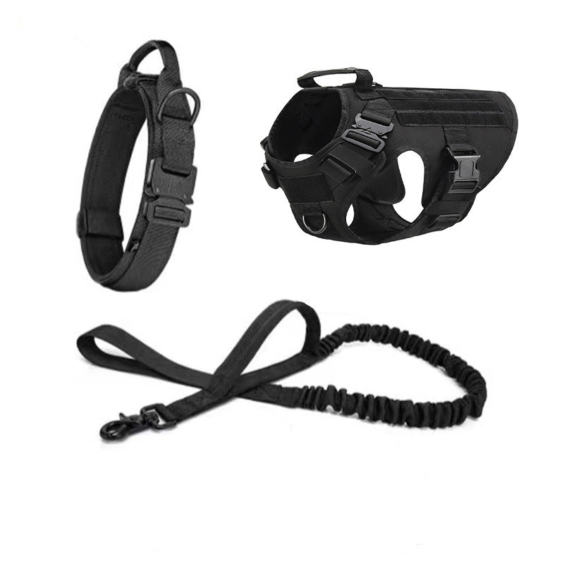 HKM-573011 Outdoor Dog Collar and Leash Set with Hand Strap - Available in Black, Army Green, Brown, and CP Camouflage