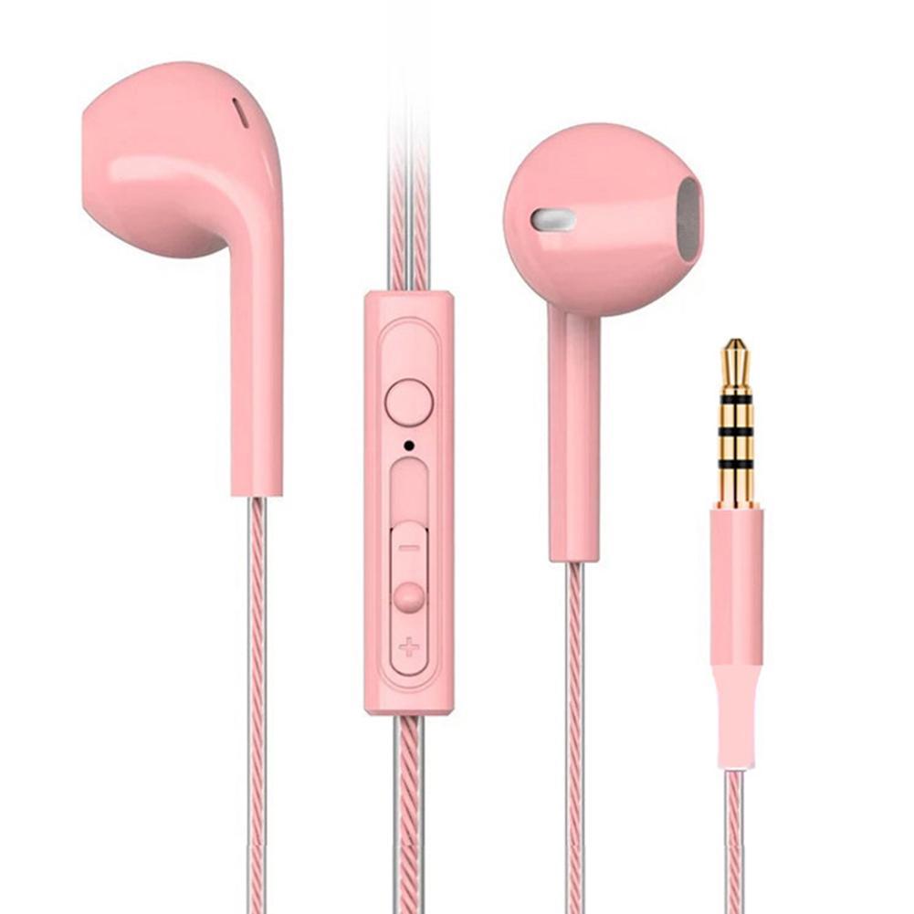 HKM-573011 Wired Earplug Headset in Multiple Colors: Black, White, Pink, Green, Red
