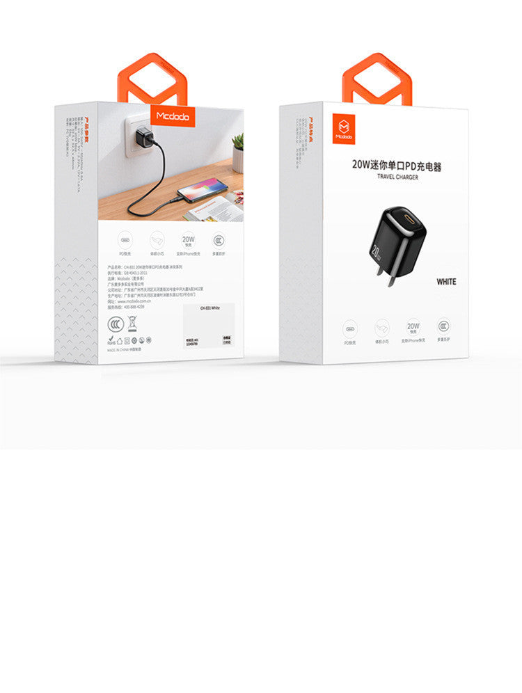 HKM-573075 20W Mini Portable Single Port PD Charger Compatible with iPhone 12