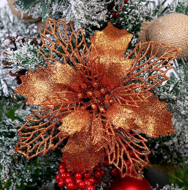 HKM-573267 Glittery Christmas Tree Wreath in White, Pink, Gold, Red, Champagne, Coffee, and Copper - 16CM