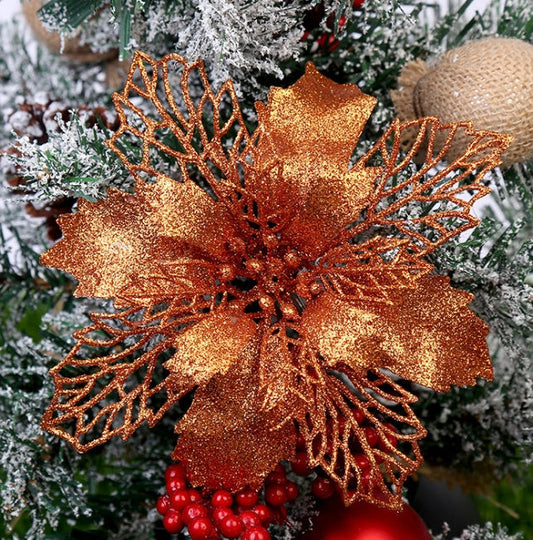 HKM-573267 Glittery Christmas Tree Wreath in White, Pink, Gold, Red, Champagne, Coffee, and Copper - 16CM