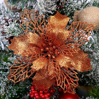 HKM-573267 Glittery Christmas Tree Wreath in White, Pink, Gold, Red, Champagne, Coffee, and Copper - 16CM