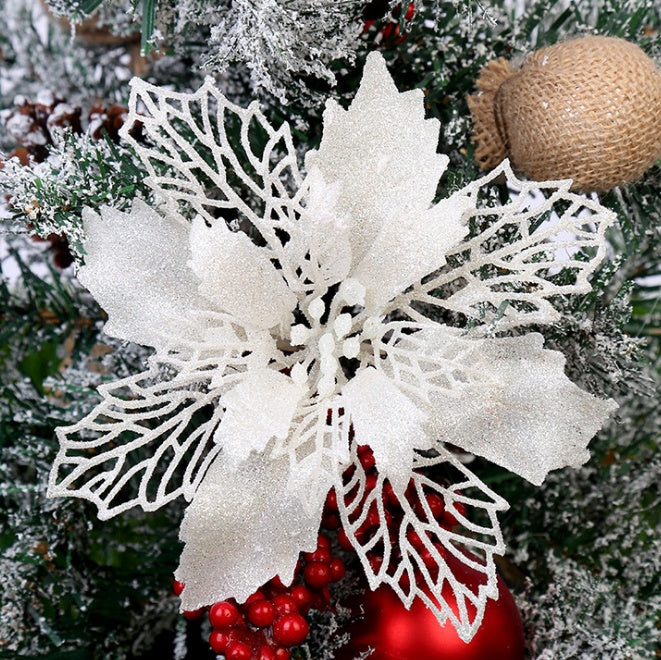 HKM-573267 Glittery Christmas Tree Wreath in White, Pink, Gold, Red, Champagne, Coffee, and Copper - 16CM