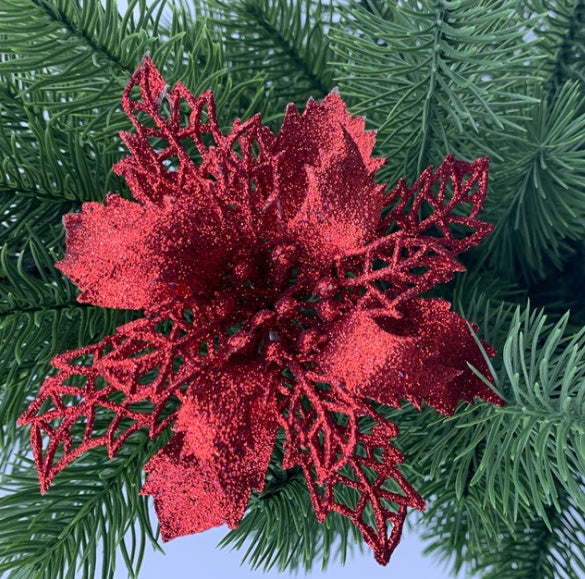 HKM-573267 Glittery Christmas Tree Wreath in White, Pink, Gold, Red, Champagne, Coffee, and Copper - 16CM
