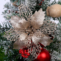 HKM-573267 Glittery Christmas Tree Wreath in White, Pink, Gold, Red, Champagne, Coffee, and Copper - 16CM