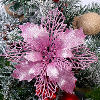 HKM-573267 Glittery Christmas Tree Wreath in White, Pink, Gold, Red, Champagne, Coffee, and Copper - 16CM