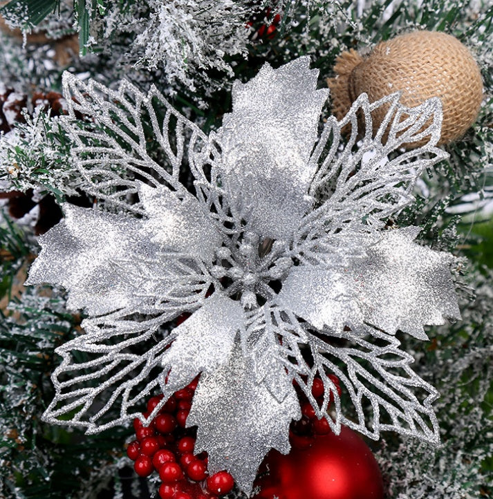HKM-573267 Glittery Christmas Tree Wreath in White, Pink, Gold, Red, Champagne, Coffee, and Copper - 16CM