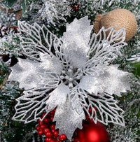 HKM-573267 Glittery Christmas Tree Wreath in White, Pink, Gold, Red, Champagne, Coffee, and Copper - 16CM