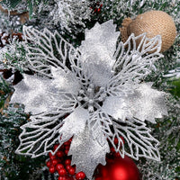 HKM-573267 Glittery Christmas Tree Wreath in White, Pink, Gold, Red, Champagne, Coffee, and Copper - 16CM