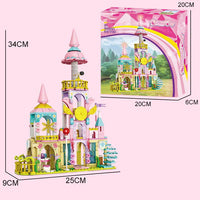 HKM-573395 Princess Castle Building Block Set - DIY 3D Puzzle Toy for Girls Age 5 and Up, Educational Construction Kit