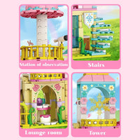 HKM-573395 Princess Castle Building Block Set - DIY 3D Puzzle Toy for Girls Age 5 and Up, Educational Construction Kit