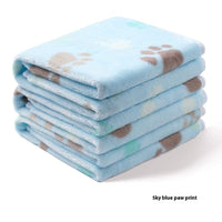 HKM-573459 Flannel Coral Fleece Pet Blanket in Large Dog's Paw Print - Multiple Sizes Available
