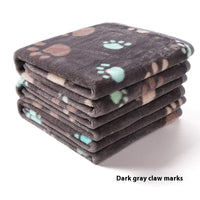 HKM-573459 Flannel Coral Fleece Pet Blanket in Large Dog's Paw Print - Multiple Sizes Available