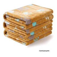 HKM-573459 Flannel Coral Fleece Pet Blanket in Large Dog's Paw Print - Multiple Sizes Available