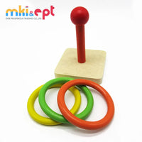 HKM-573459 Wooden Ring Toss Game for Kids Ages 2-4 - Develops Eye-Hand Coordination and Fine Motor Skills