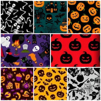 HKM-573651 Ghost Pumpkin Skull Digital Printed Fabric for Autumn and Winter DIY Projects