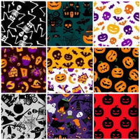HKM-573651 Ghost Pumpkin Skull Digital Printed Fabric for Autumn and Winter DIY Projects