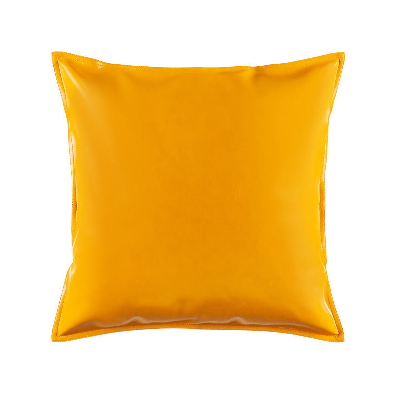 HKM-573715 Modern Plain PU Leather Cushion Cover for Living Room Décor